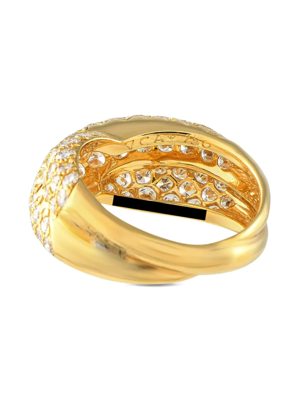 Van Cleef & Arpels Pre-Owned 18Kイエローゴールド クロスオーバー ダイヤモンド リング - 画像3
