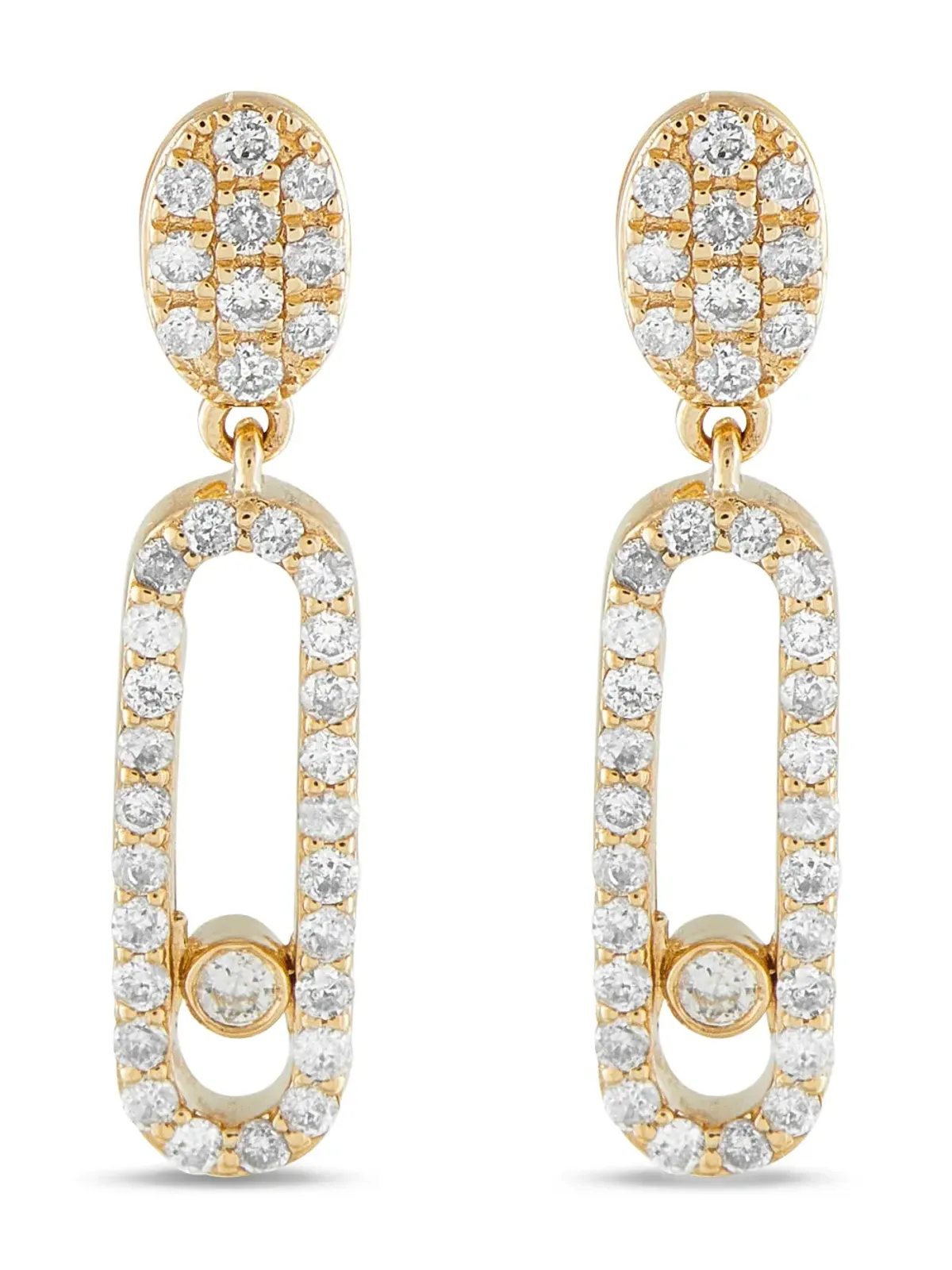LB Exclusive 14K yellow gold diamond drop earrings - 画像1