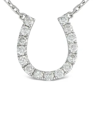 LB Exclusive 14Kホワイトゴールド ホースシュー ダイヤモンド ネックレス - サムネイル2