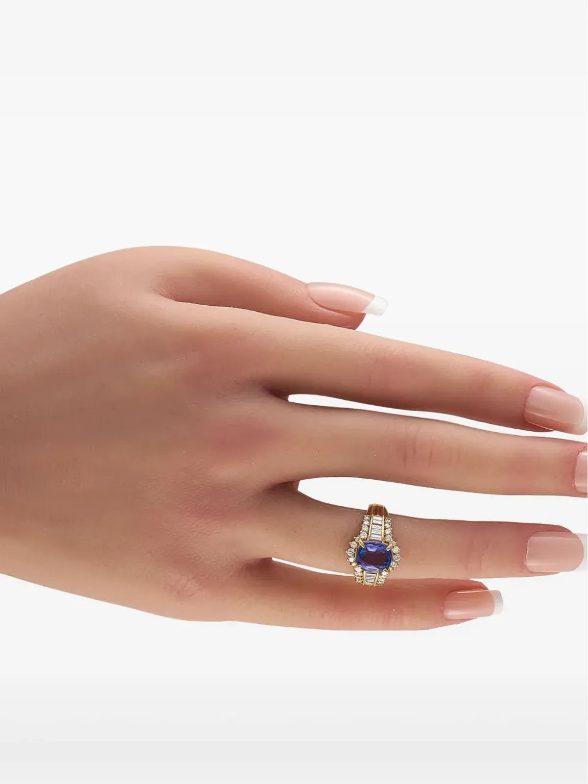 LB Exclusive 18K イエローゴールド タンザナイトとダイヤモンド リング - 画像5