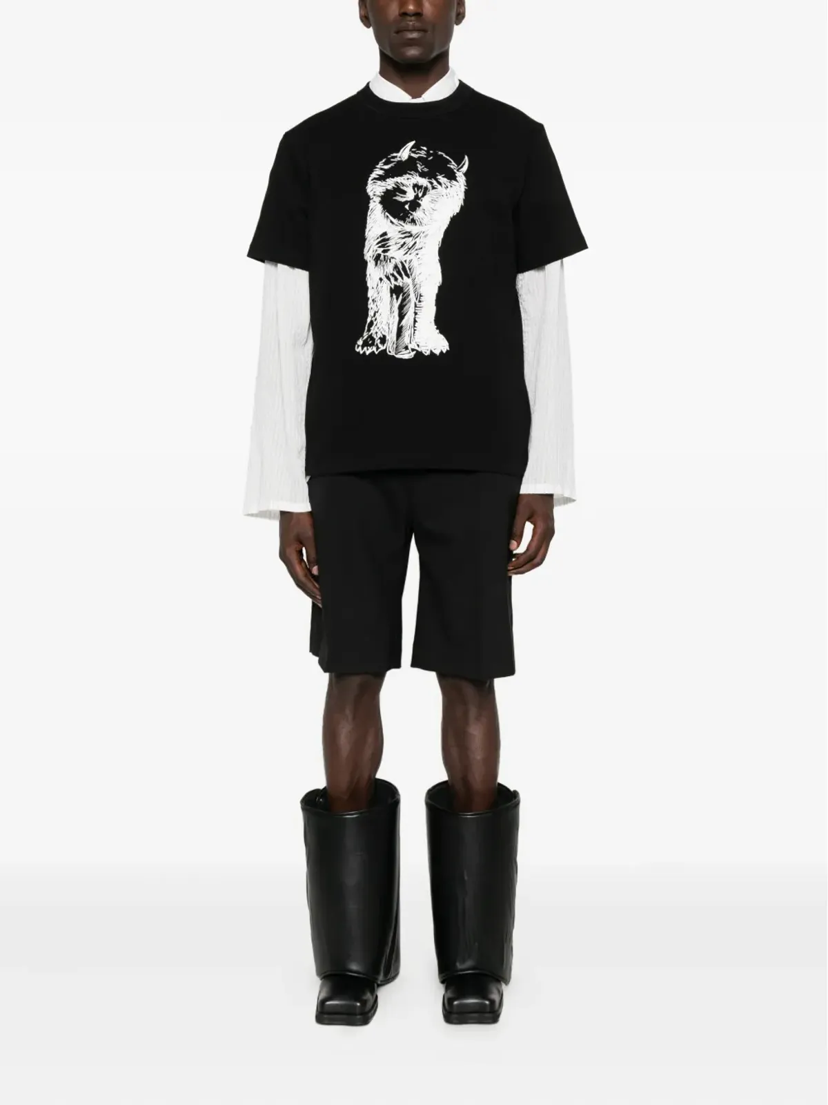 sacai グラフィックプリント コットン Tシャツ - 画像2