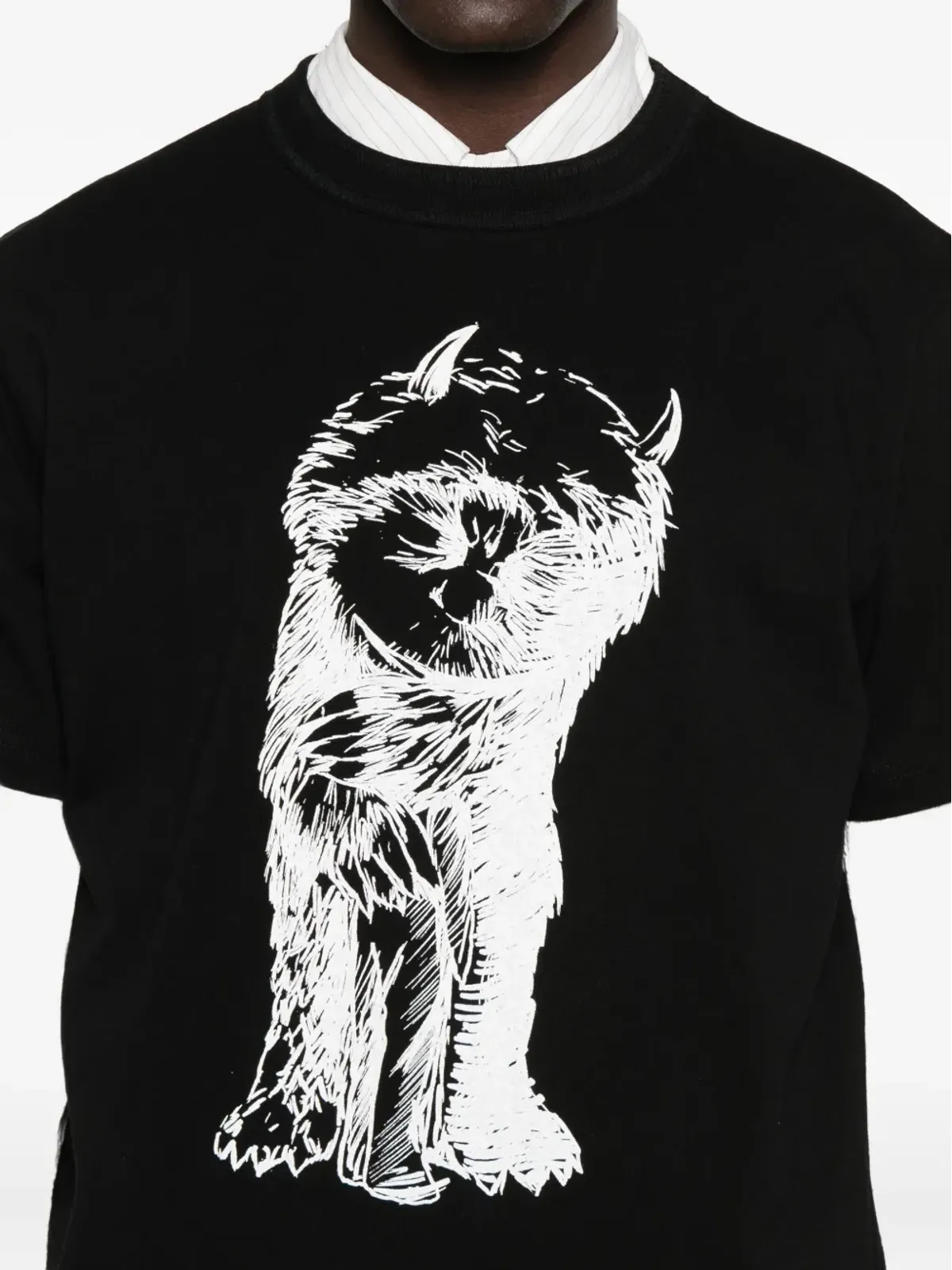 sacai グラフィックプリント コットン Tシャツ - 画像4