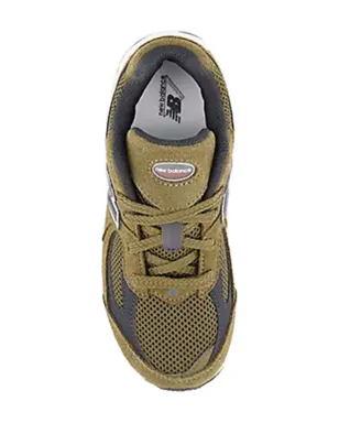 New Balance Kids 2002 メッシュパネル レザー スニーカー - グリーン - サムネイル3