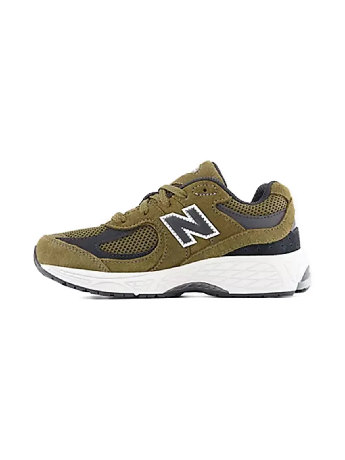 New Balance Kids 2002 メッシュパネル レザー スニーカー - グリーン - 画像4