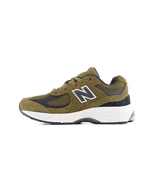 New Balance Kids 2002 メッシュパネル レザー スニーカー - グリーン - サムネイル4