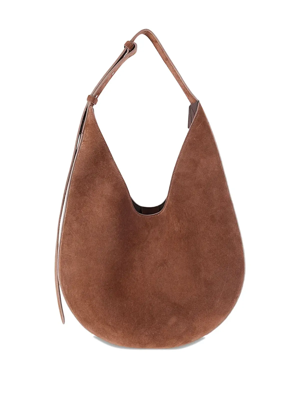 Aesther Ekme スエード調の曲線ショルダーバッグ ブラウン - 画像2