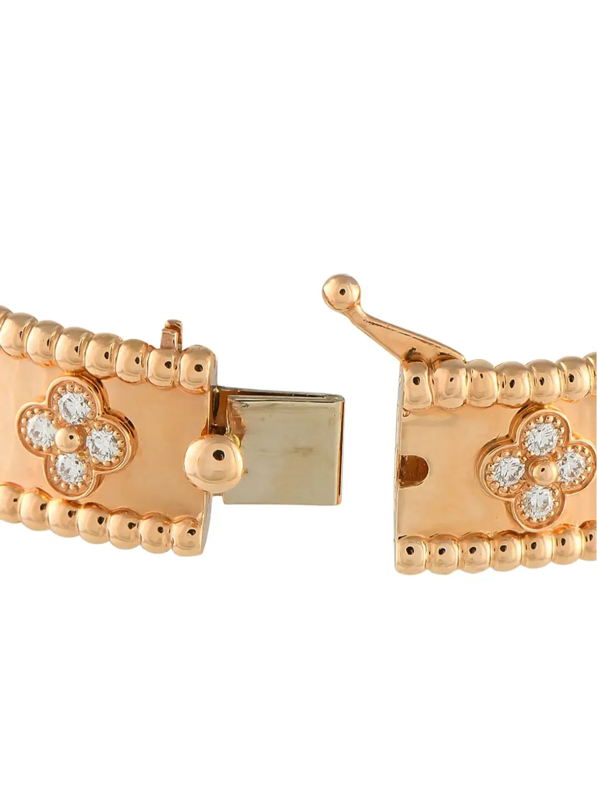 Van Cleef & Arpels Pre-Owned 18Kローズゴールド クローバー・ダイヤモンド ブレスレット - ピンク - 画像2