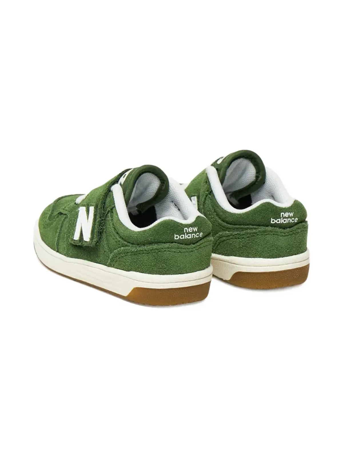 New Balance Kids 480 フック・アンド・ループ式ストラップ付きスエードスニーカー - 画像2