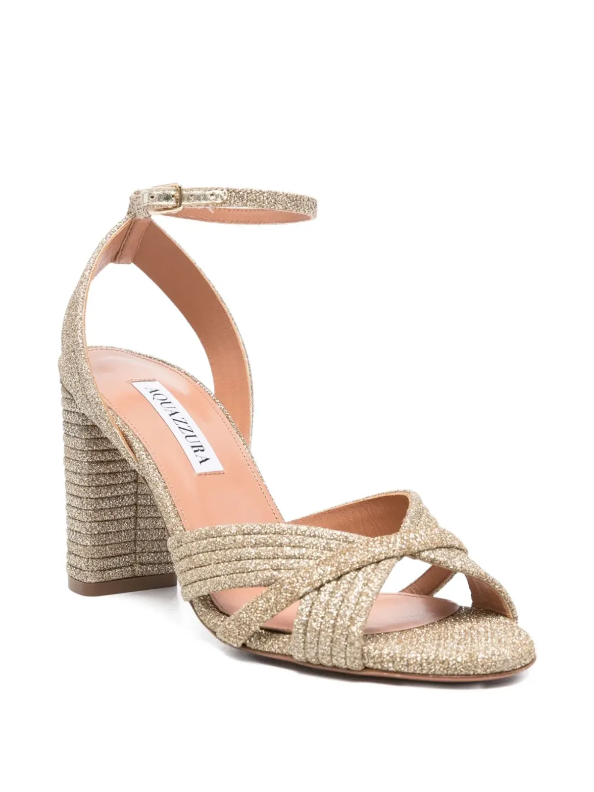 Aquazzura Very Sundance アンクルストラップサンダル（ゴールド） - 画像2