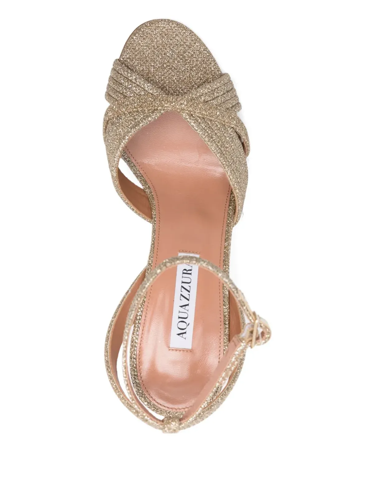 Aquazzura Very Sundance アンクルストラップサンダル（ゴールド） - 画像4