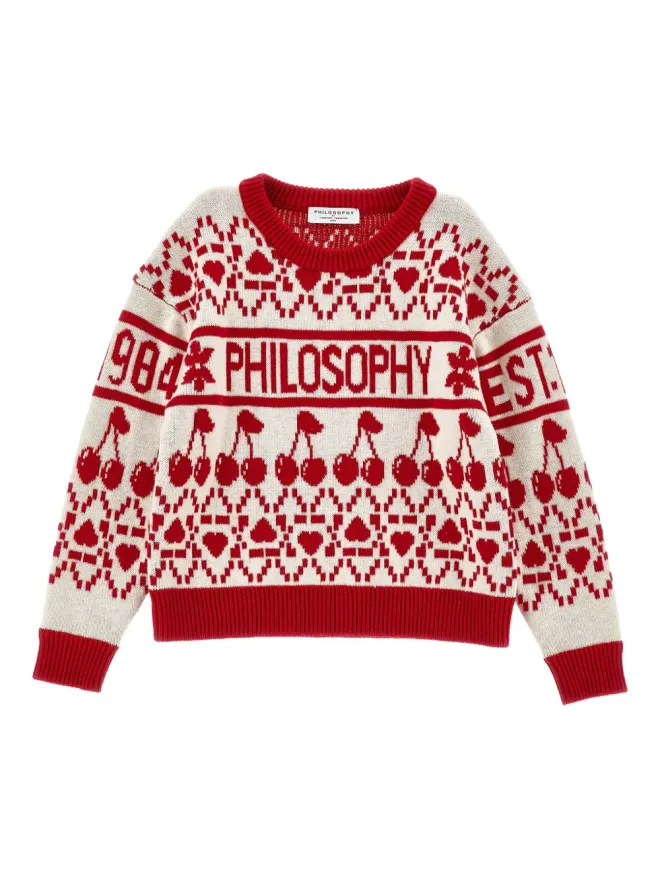 Philosophy Di Lorenzo Serafini Kids Philosophy Di Lorenzo Serafini Kids チェリーパターンのセーターの商品画像