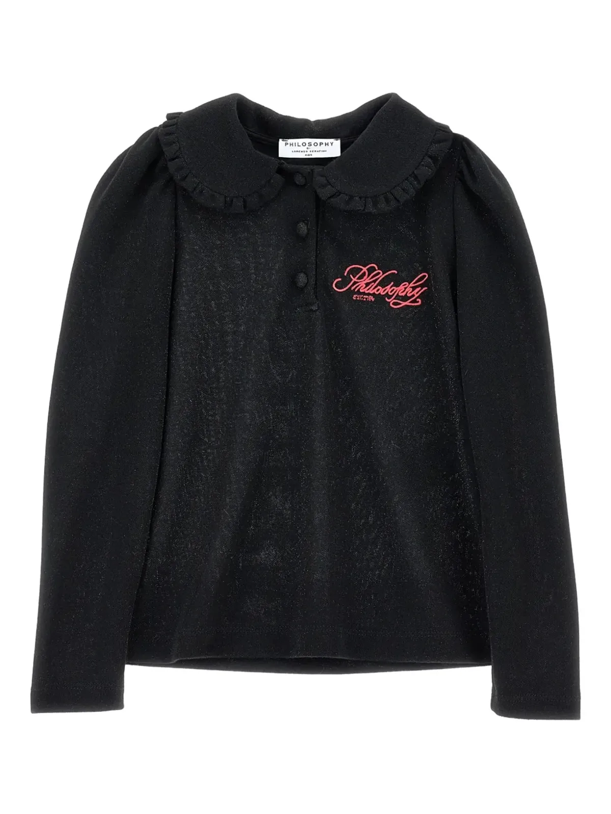 Philosophy Di Lorenzo Serafini Kids ラッフルカラー長袖ポロシャツ - 画像1