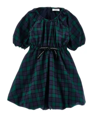 Philosophy Di Lorenzo Serafini Kids バルーンスリーブ チェック柄ワンピース ブルー - サムネイル1