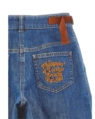 Philosophy Di Lorenzo Serafini Kids 刺繍ロゴ入りワイドジーンズ - サムネイル3