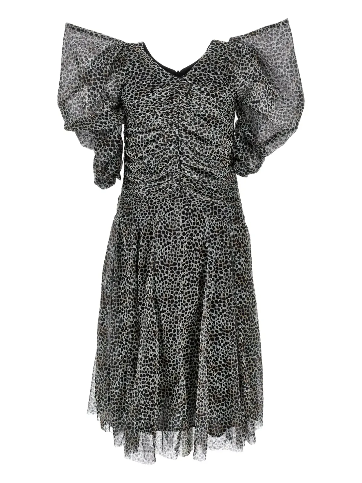 Philosophy Di Lorenzo Serafini Kids パフスリーブ・レオパード柄ドレス - 画像1