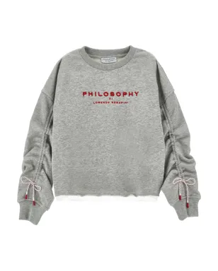 Philosophy Di Lorenzo Serafini Kids ドローストリング袖スウェット（グレー） - サムネイル1