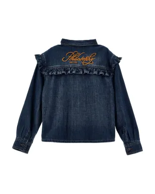 Philosophy Di Lorenzo Serafini Kids 刺繍ロゴデニムシャツ - サムネイル2