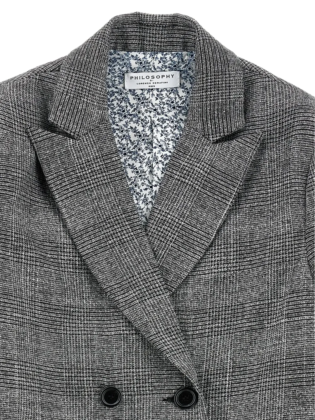 Philosophy Di Lorenzo Serafini Kids ダブルブレスト チェックブレザー - グレー - 画像3