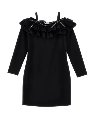 Philosophy Di Lorenzo Serafini Kids ruffled off-shoulder dress - Black - サムネイル1