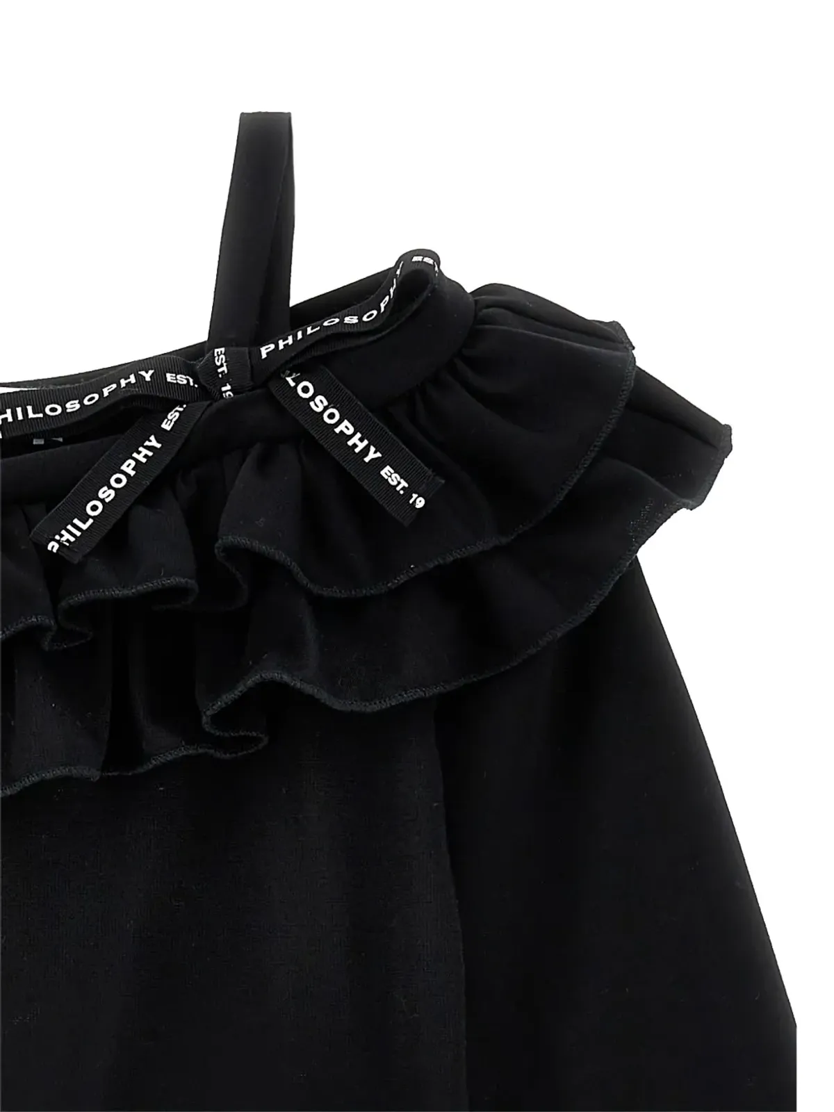 Philosophy Di Lorenzo Serafini Kids ruffled off-shoulder dress - Black - 画像3