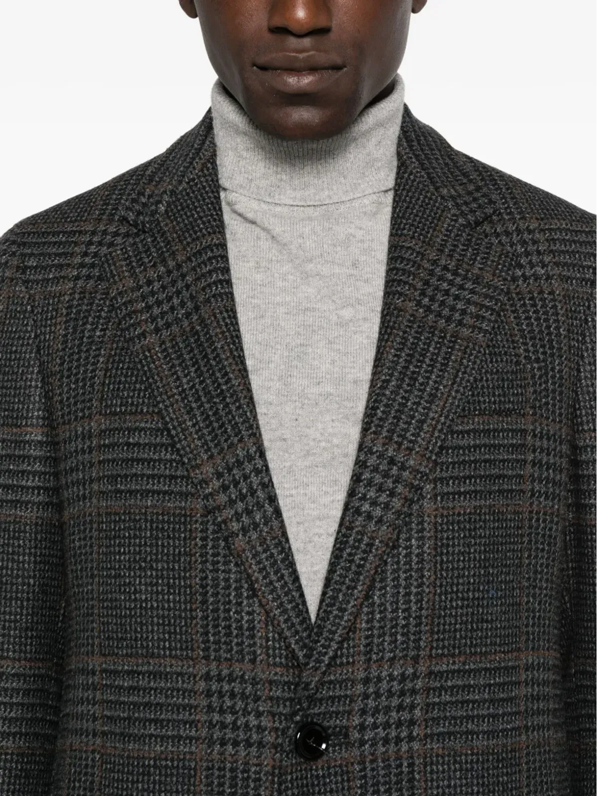 Lardini チェック柄ウールコート - 画像5