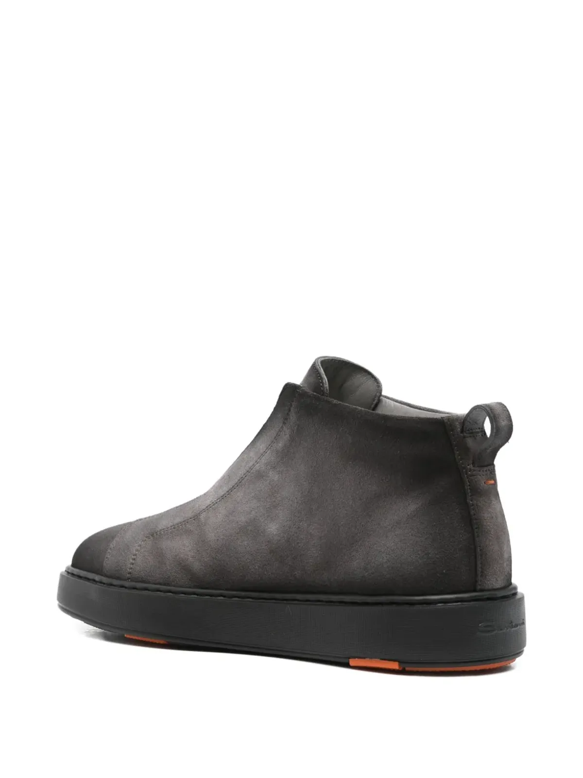 Santoni エラスティックパネル付きグレースエードスニーカー - 画像3