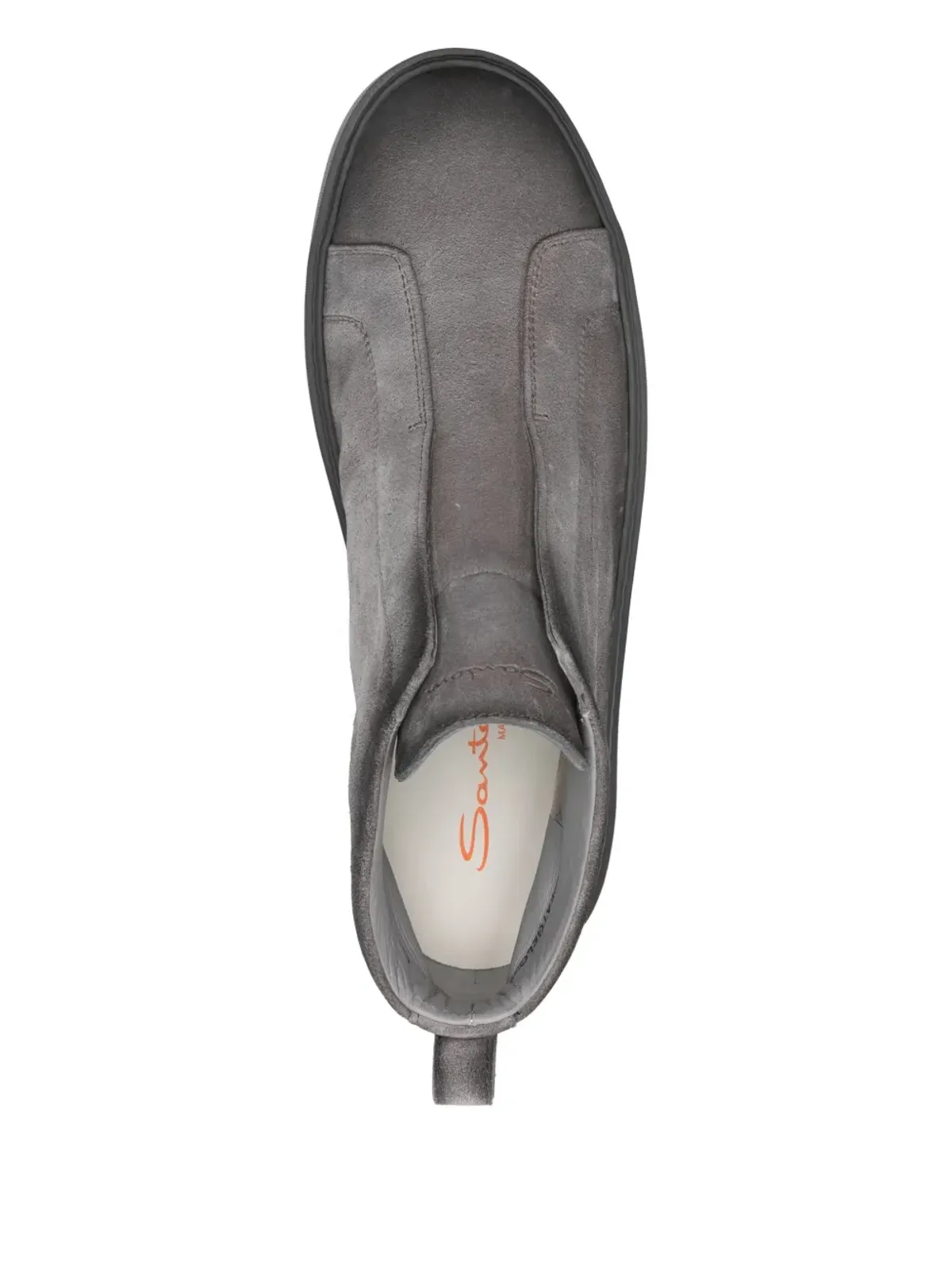 Santoni エラスティックパネル付きグレースエードスニーカー - 画像4