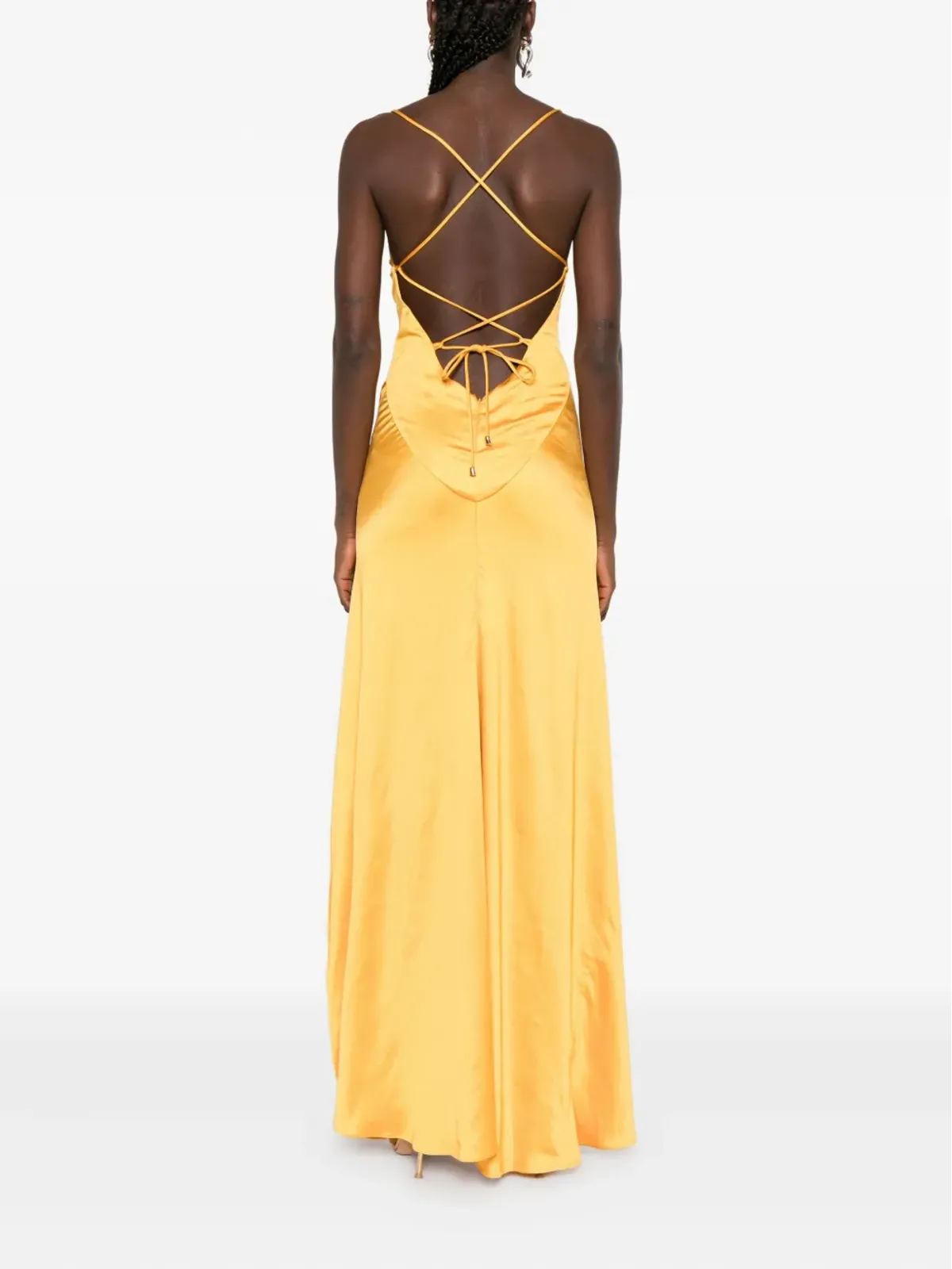 ROSERRY クロスバック・スプリット・マキシドレス イエロー - 画像4