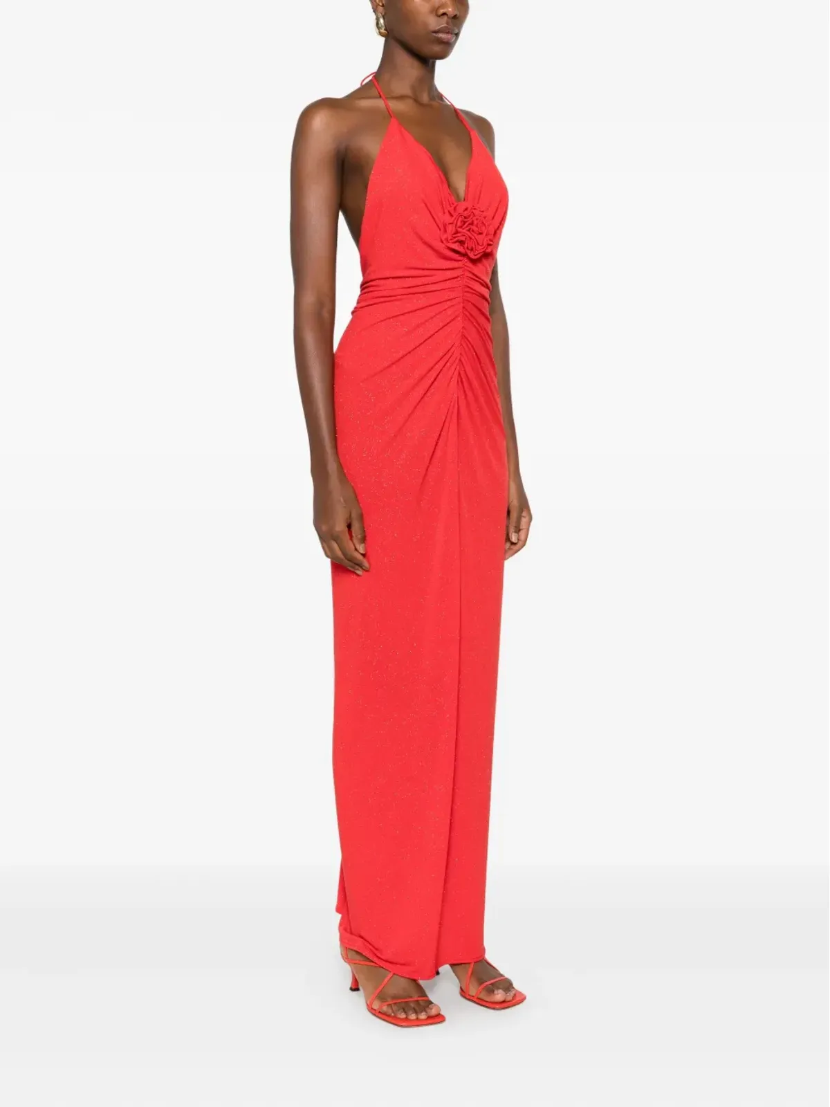 ROSERRY ホルターネック ローズモチーフ マキシドレス - 画像3