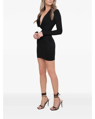 ROSERRY Mallorca rose-embellished long-sleeve mini dress - Black - サムネイル3