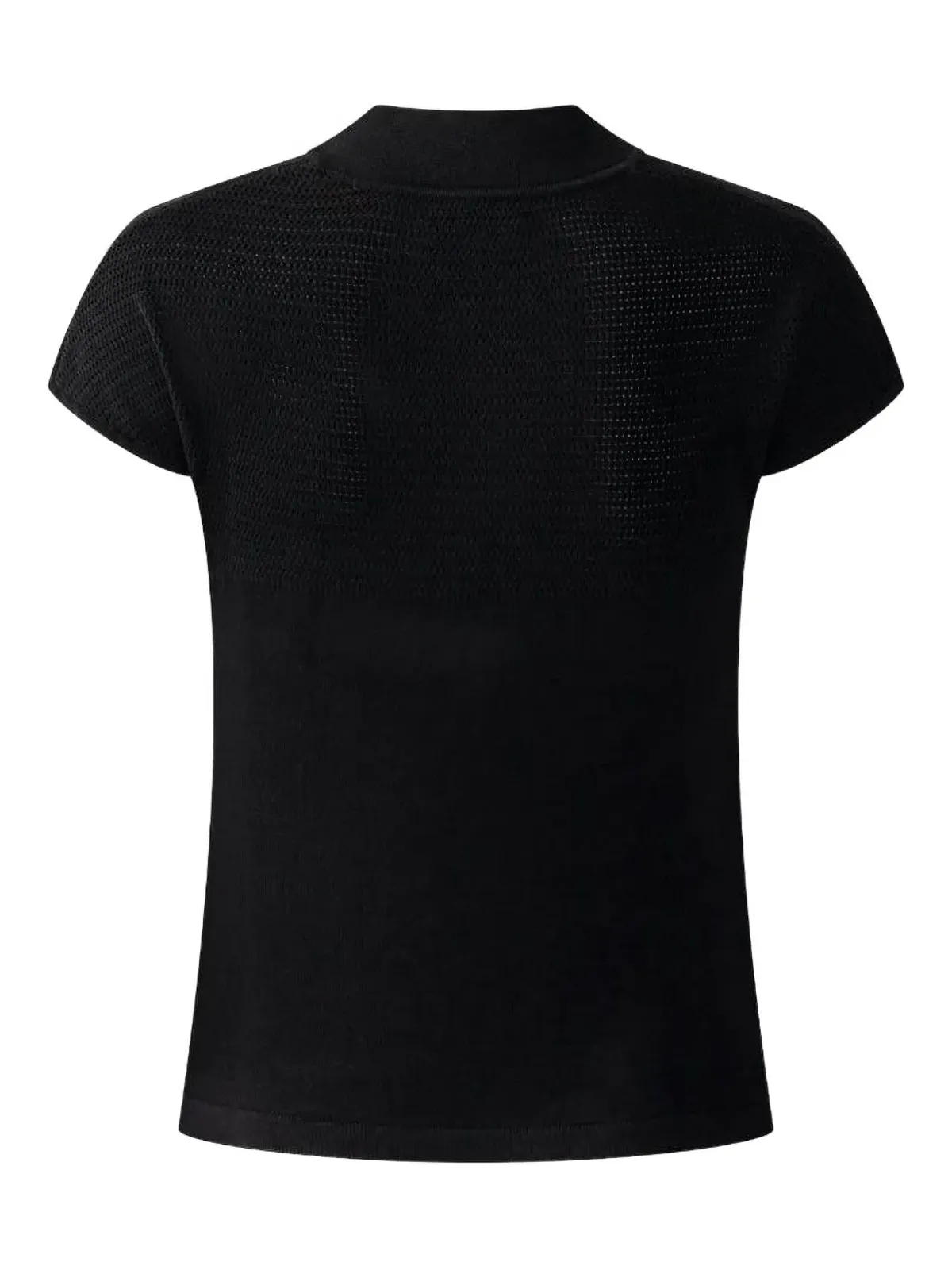Shanghai Tang ボタンディテール シルクTシャツ ブラック - 画像3