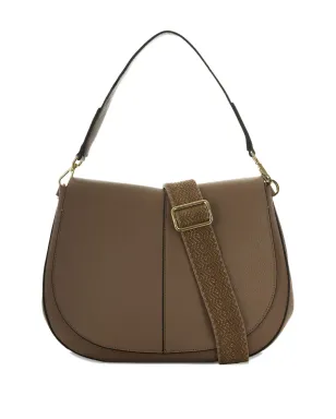 GIANNI CHIARINI ハーフムーンレザーショルダーバッグ ブラウン - サムネイル3