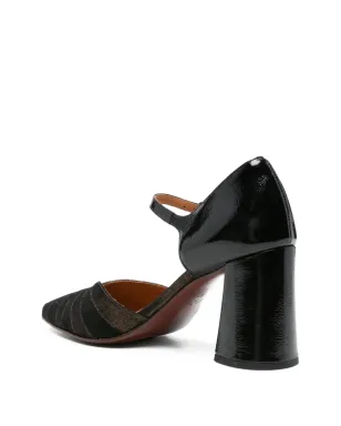 Chie Mihara 80mm レザー アンクルストラップパンプス - ブラック - サムネイル3
