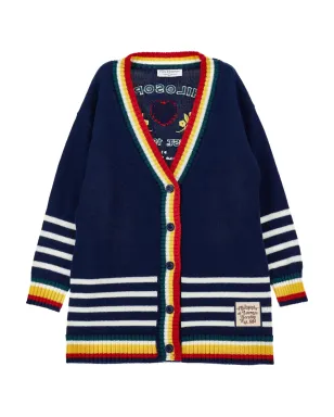 Philosophy Di Lorenzo Serafini Kids ストライプ柄の刺繍入りカーディガン - サムネイル1