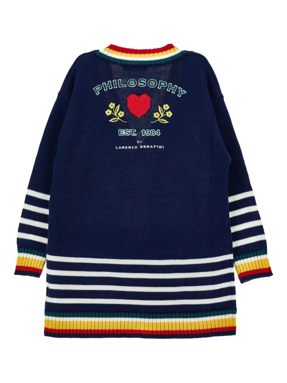 Philosophy Di Lorenzo Serafini Kids ストライプ柄の刺繍入りカーディガン - 画像2