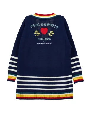 Philosophy Di Lorenzo Serafini Kids ストライプ柄の刺繍入りカーディガン - サムネイル2