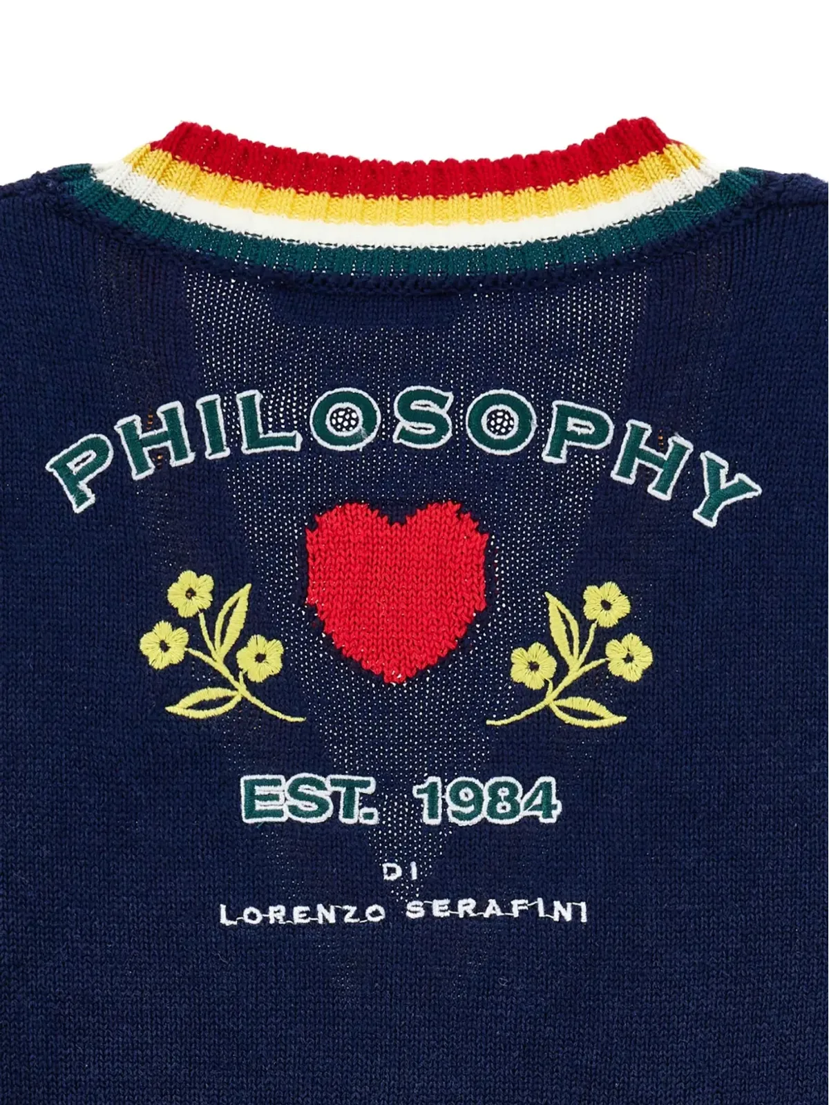 Philosophy Di Lorenzo Serafini Kids ストライプ柄の刺繍入りカーディガン - 画像4