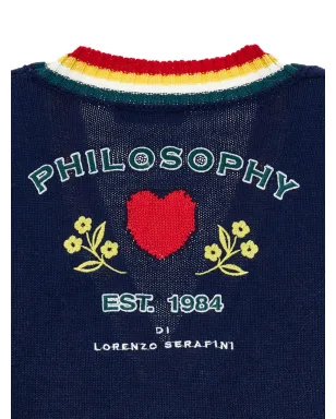 Philosophy Di Lorenzo Serafini Kids ストライプ柄の刺繍入りカーディガン - サムネイル4