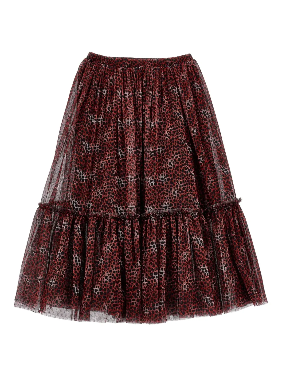 Philosophy Di Lorenzo Serafini Kids レオパード柄フリルスカート - 画像1