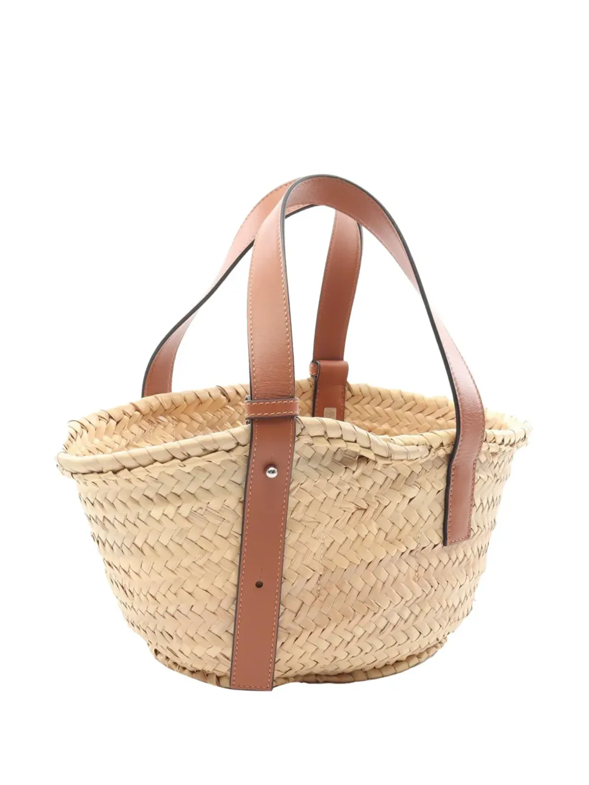 Loewe Pre-Owned スタジオジブリ×となりのトトロ 小型ラフィア バスケット型 トートバッグ - ブラウン - 画像3