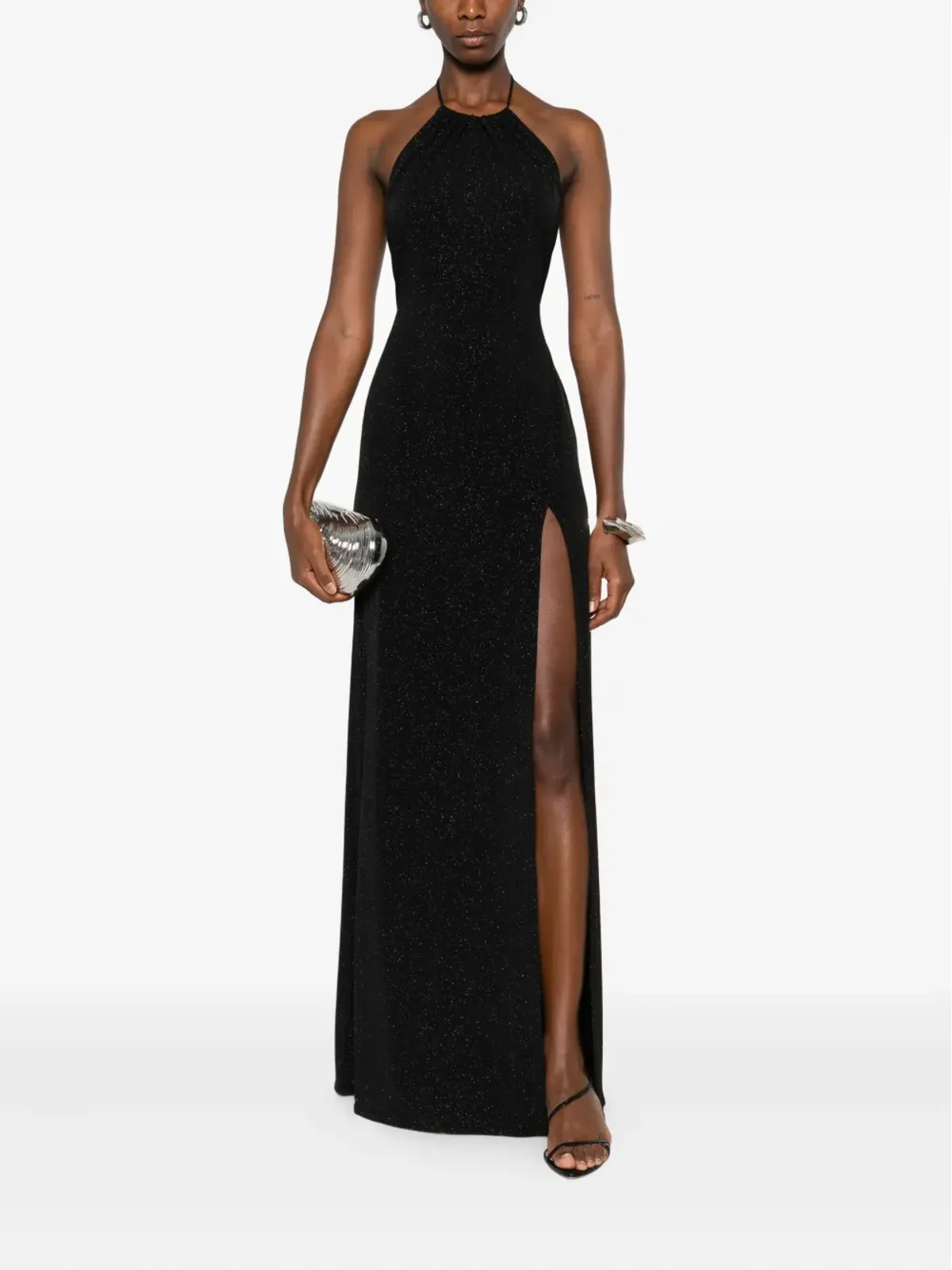 ROSERRY halterneck side-split maxi dress - Black - 画像2