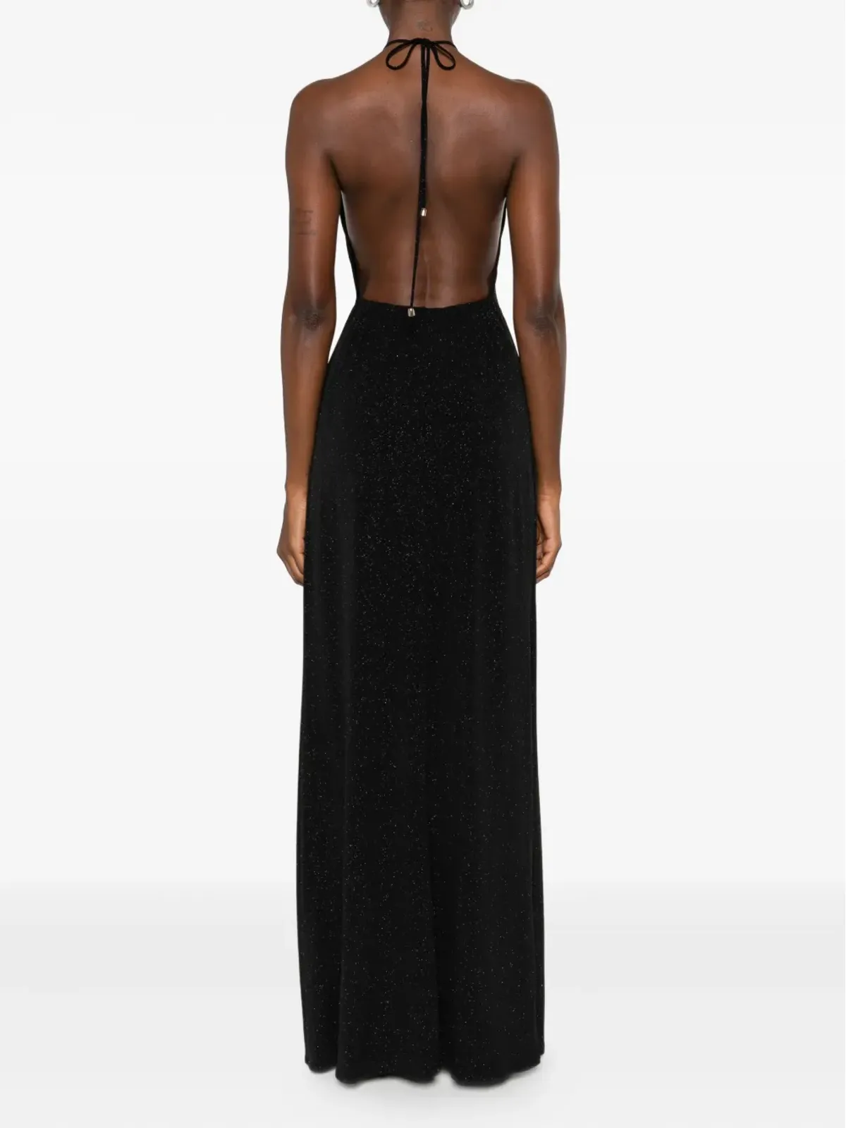 ROSERRY halterneck side-split maxi dress - Black - 画像4