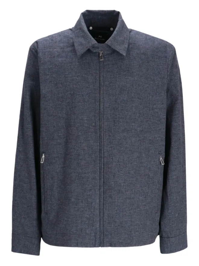Paul Smith Paul Smith ジップファスナー付き コットン シャツジャケット - Blueの商品画像
