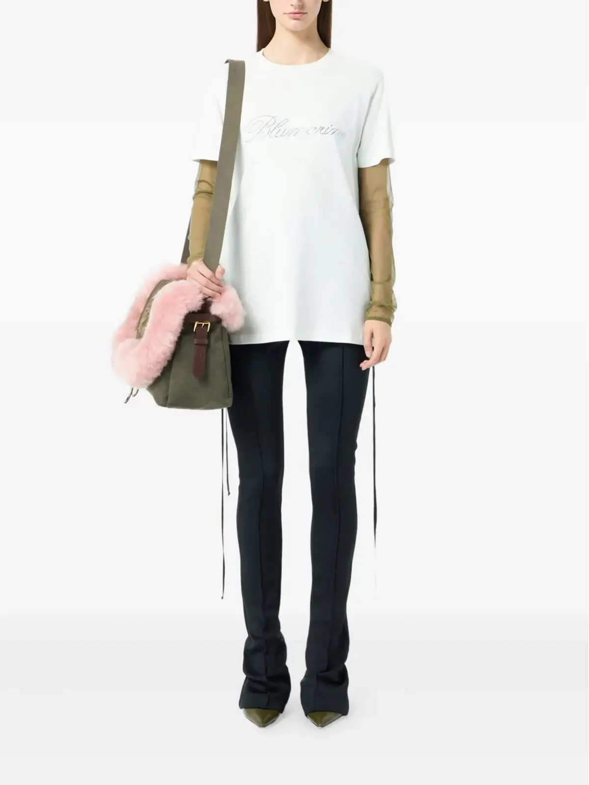 Blumarine クリスタル装飾Tシャツ - 画像2