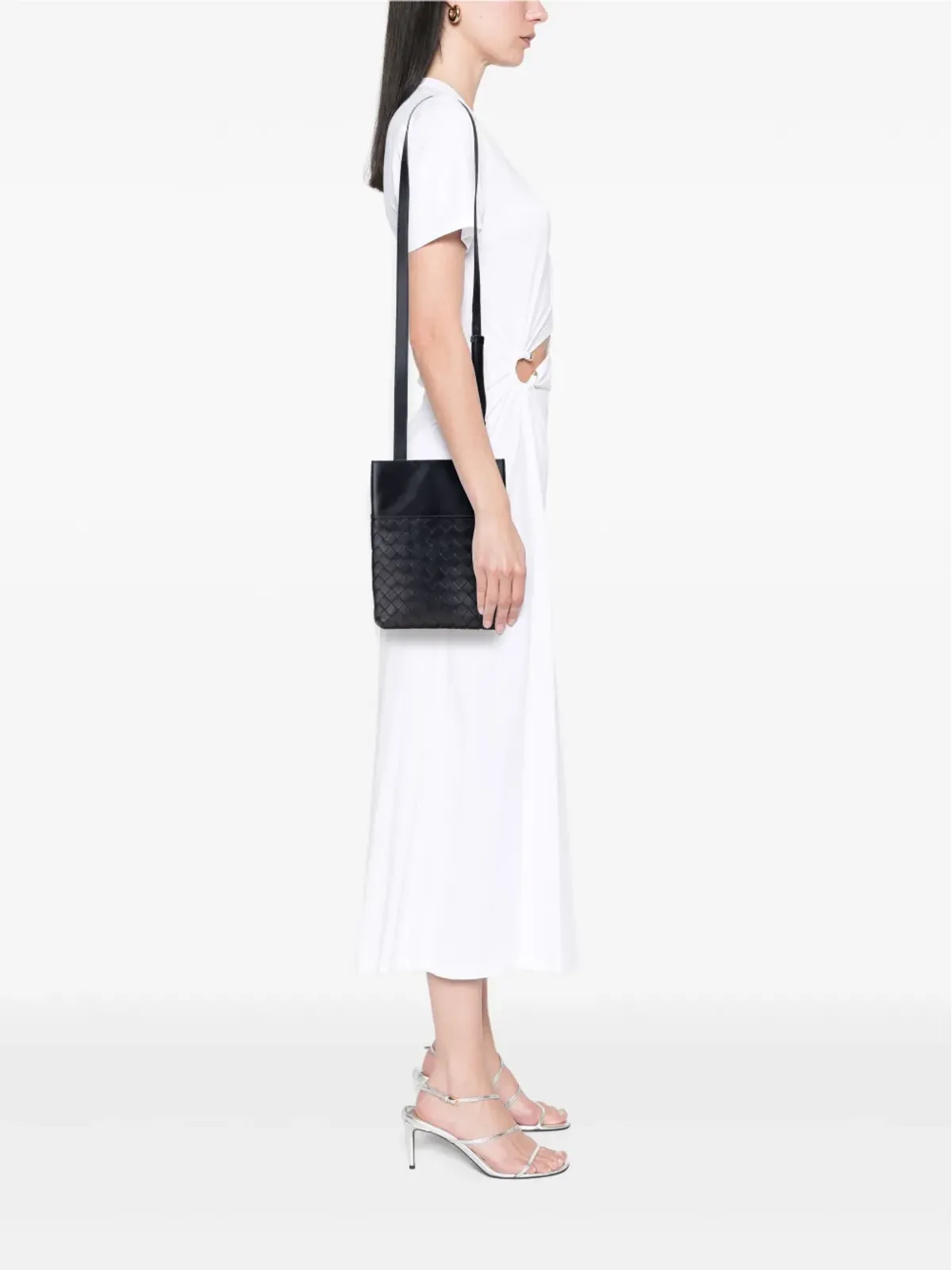 Bottega Veneta Pre-Owned ナッパレザー イントレチャート メッセンジャーバッグ（クロスボディ） - ブラック - 画像2
