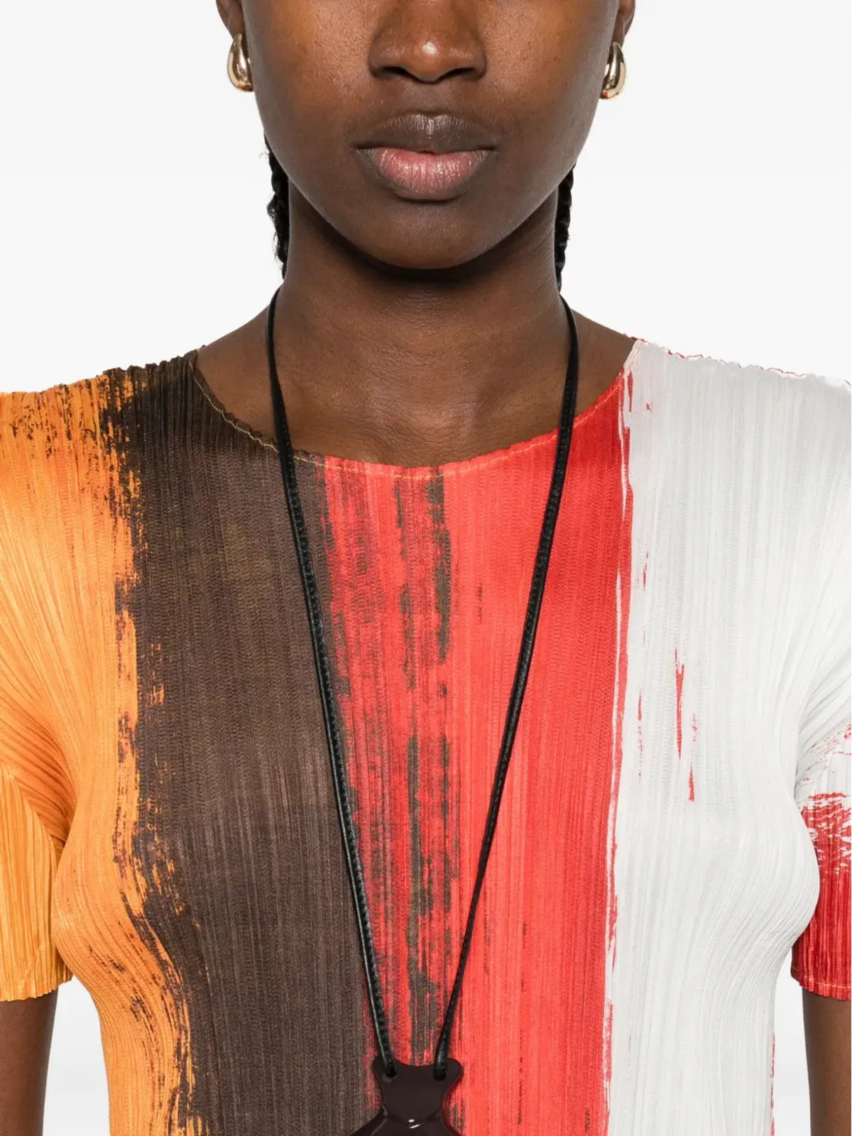 Pleats Please Issey Miyake プリーツ加工のペイントエフェクト ミディドレス - 画像5