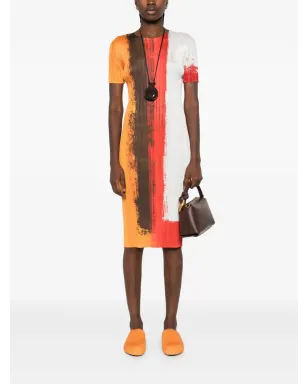 Pleats Please Issey Miyake プリーツ加工のペイントエフェクト ミディドレス - サムネイル2