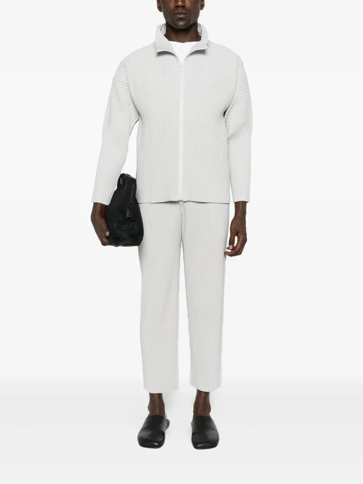 Homme Plissé Issey Miyake プリーツエラスティッククロップドパンツ - 画像2