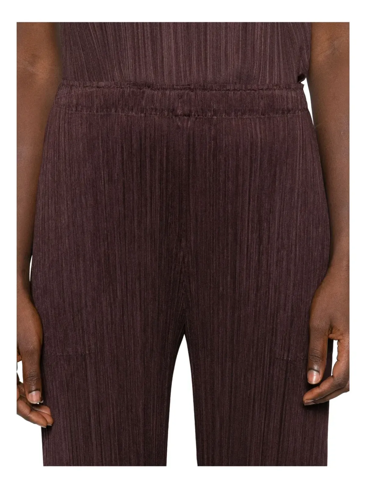 Pleats Please Issey Miyake plissé split-hem trousers - Brown - 画像5