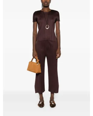 Pleats Please Issey Miyake plissé split-hem trousers - Brown - サムネイル2